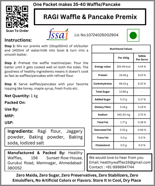Chocolate Ragi Waffle & Pancake Mix 1Kg