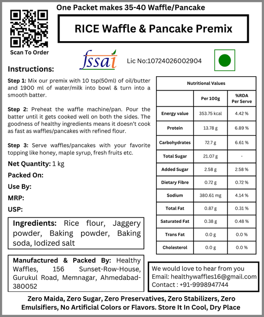 Chocolate Rice Waffle & Pancake Mix 1Kg
