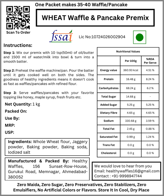 Chocolate Wheat Waffle & Pancake Mix 1Kg
